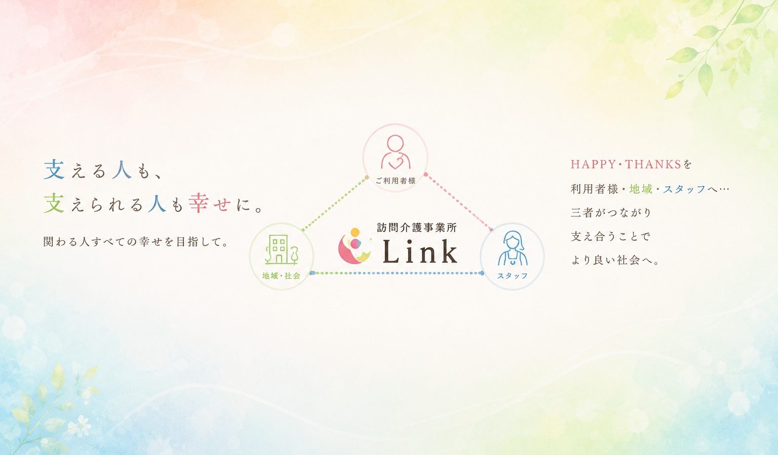 札幌市で“関わる人すべての幸せ”を目指す訪問介護｜訪問介護事業所Linkが大切にする「ハッピートライアングル」