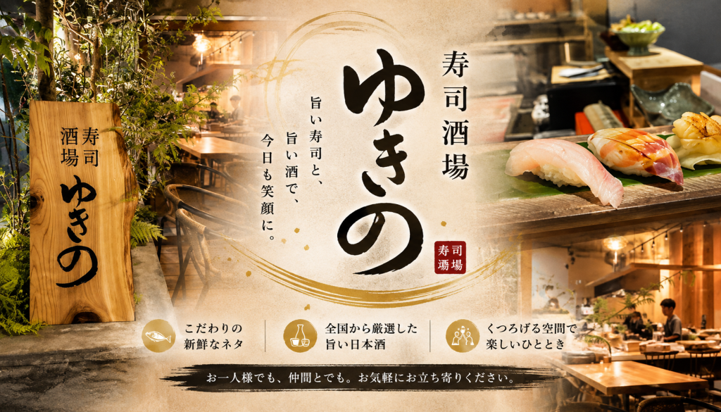 寿司をもっと気軽に、もっと自由に。「寿司酒場 ゆきの」で楽しむ、寿司とお酒の時間