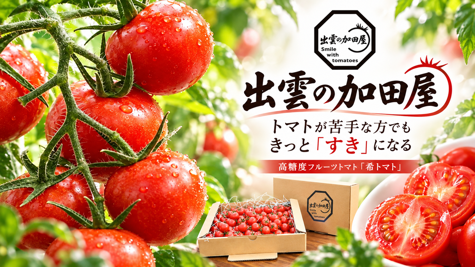 一粒に凝縮した甘みと、育てる人の想い。出雲の加田屋が届ける高糖度フルーツトマト「希トマト」